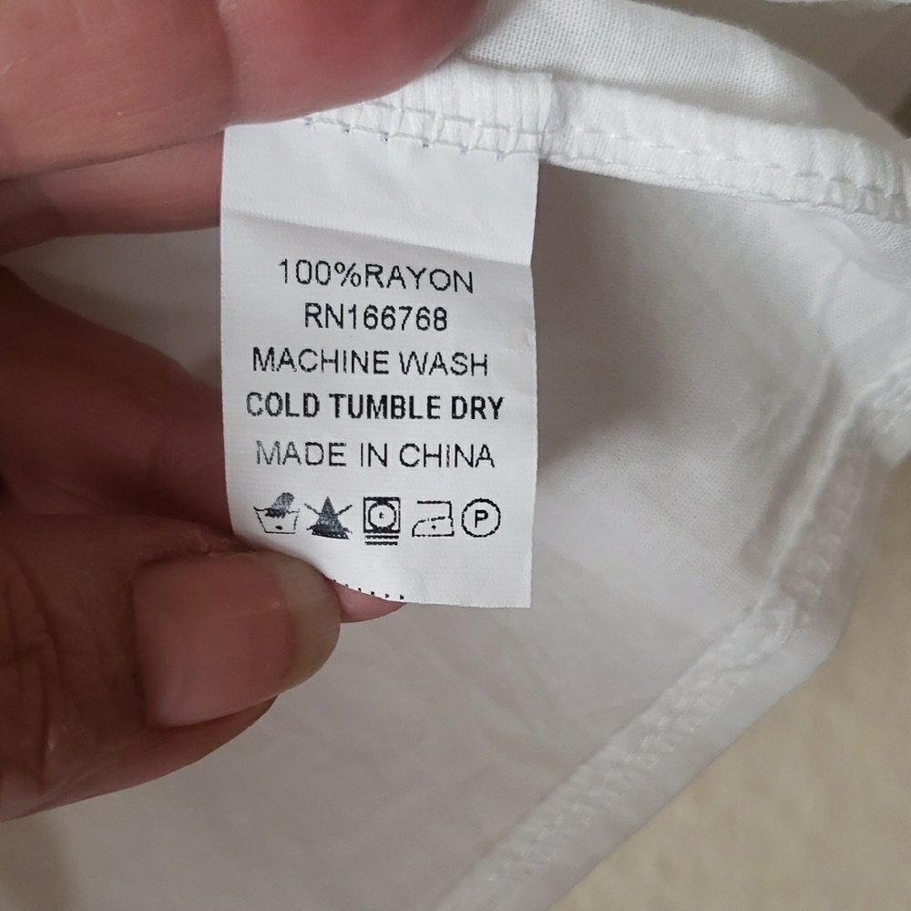Hippie Nomad, White Blouse with Floral Embroidery Zise M - Picture 3 of 4